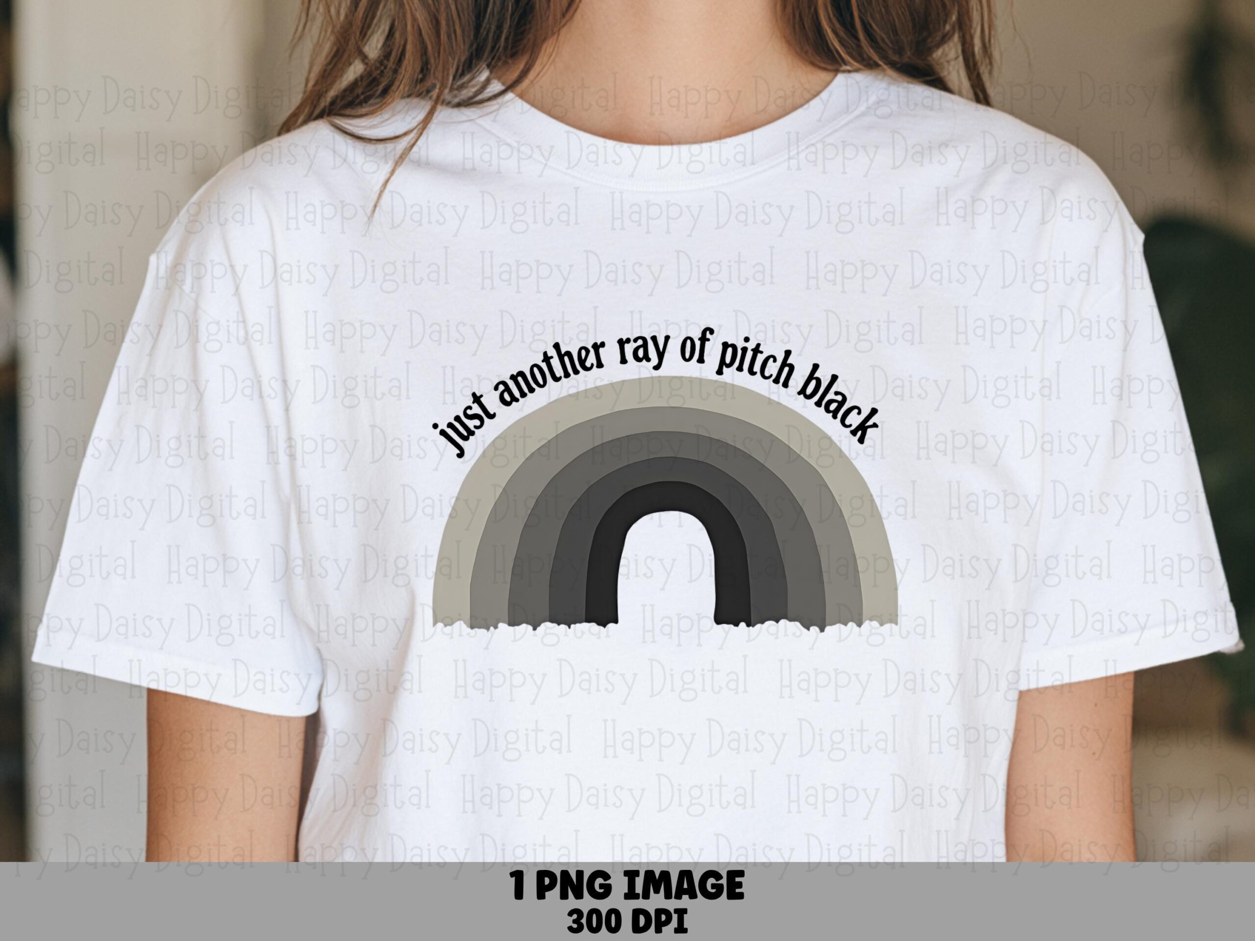 Commercial Use PNG, Dark Sarcastic Rainbow File | Transparent 300DPI, Sublimation Ready | Pitch-Black Humor