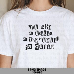 Sublimation PNG, Ransom-Note Wordplay Design | Funny Insult Clipart, Transparent 300 DPI, Commercial Use