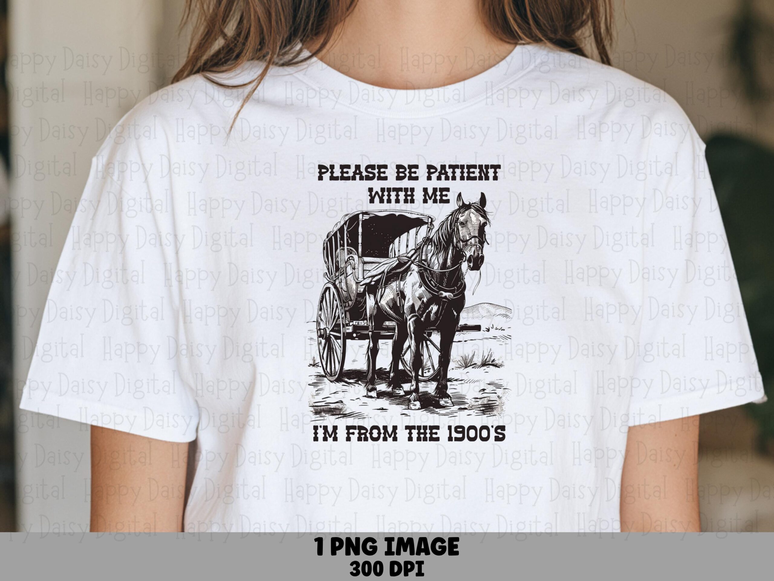 Sublimation PNG, Vintage Carriage Illustration - From The 1900s, Humor Design | Commercial Use, 300 DPI
