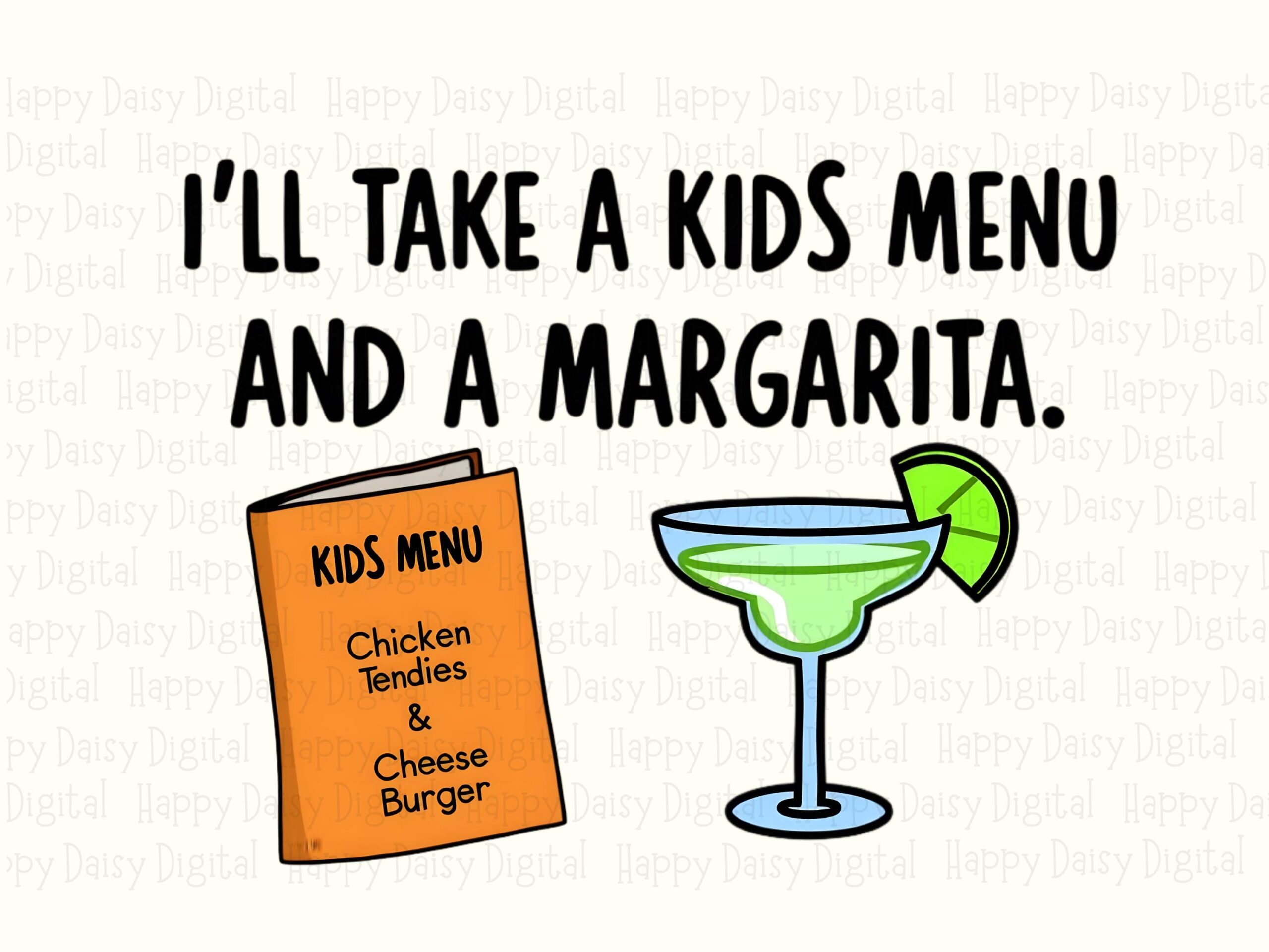 Kids Menu Joke, Funny Parenting PNG | Sublimation Commercial Use | 300 DPI, Transparent Background - Image 2