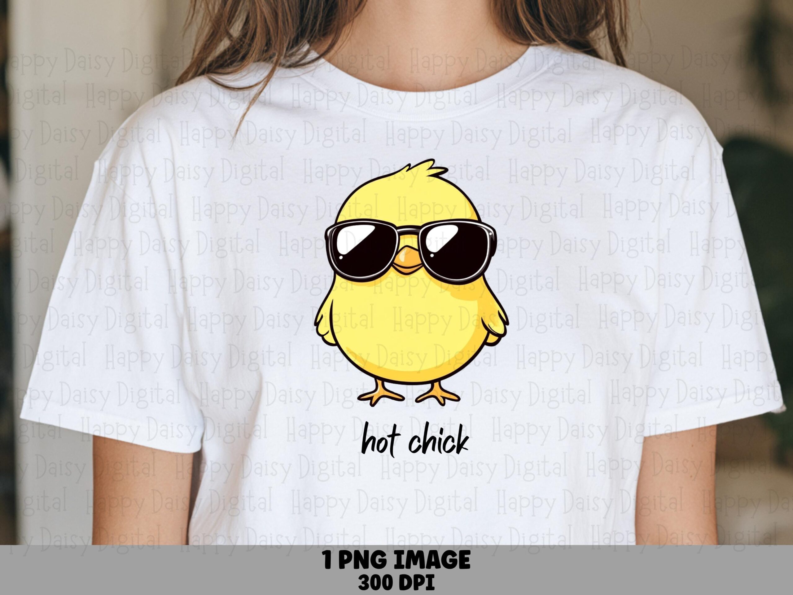 Sublimation PNG, Cute Chick Cartoon Design | Sunglasses Graphic, Commercial Use, For POD Sellers, 300 DPI