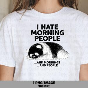 Sublimation PNG, Sleepy Panda Humor Design | Commercial Use, 300 DPI, Print-Ready, POD Sellers - Cricut Compatible