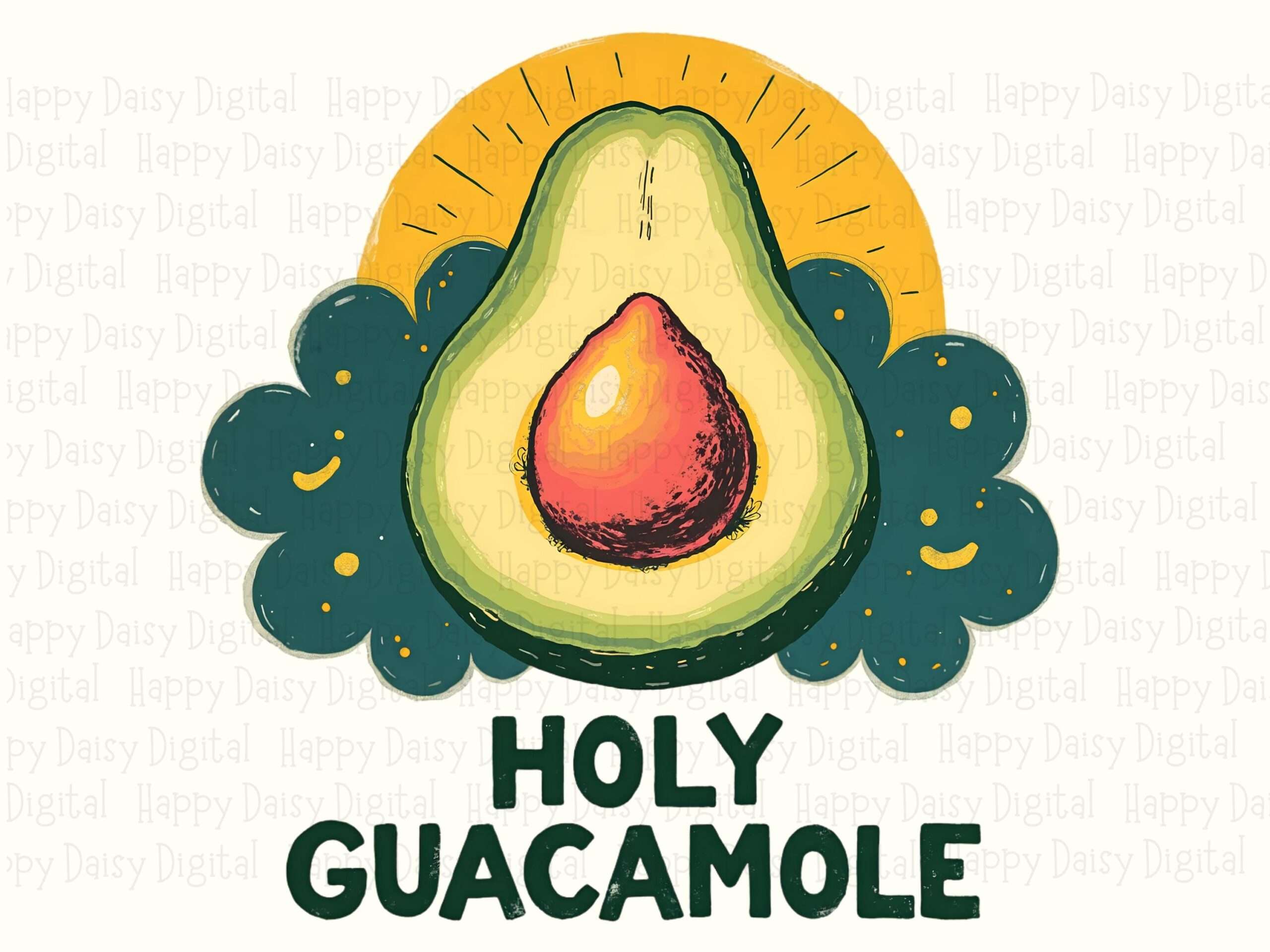 Avocado Png Design, Funny Food Illustration Clipart | Sublimation | 300 DPI, Commercial Use - Image 2