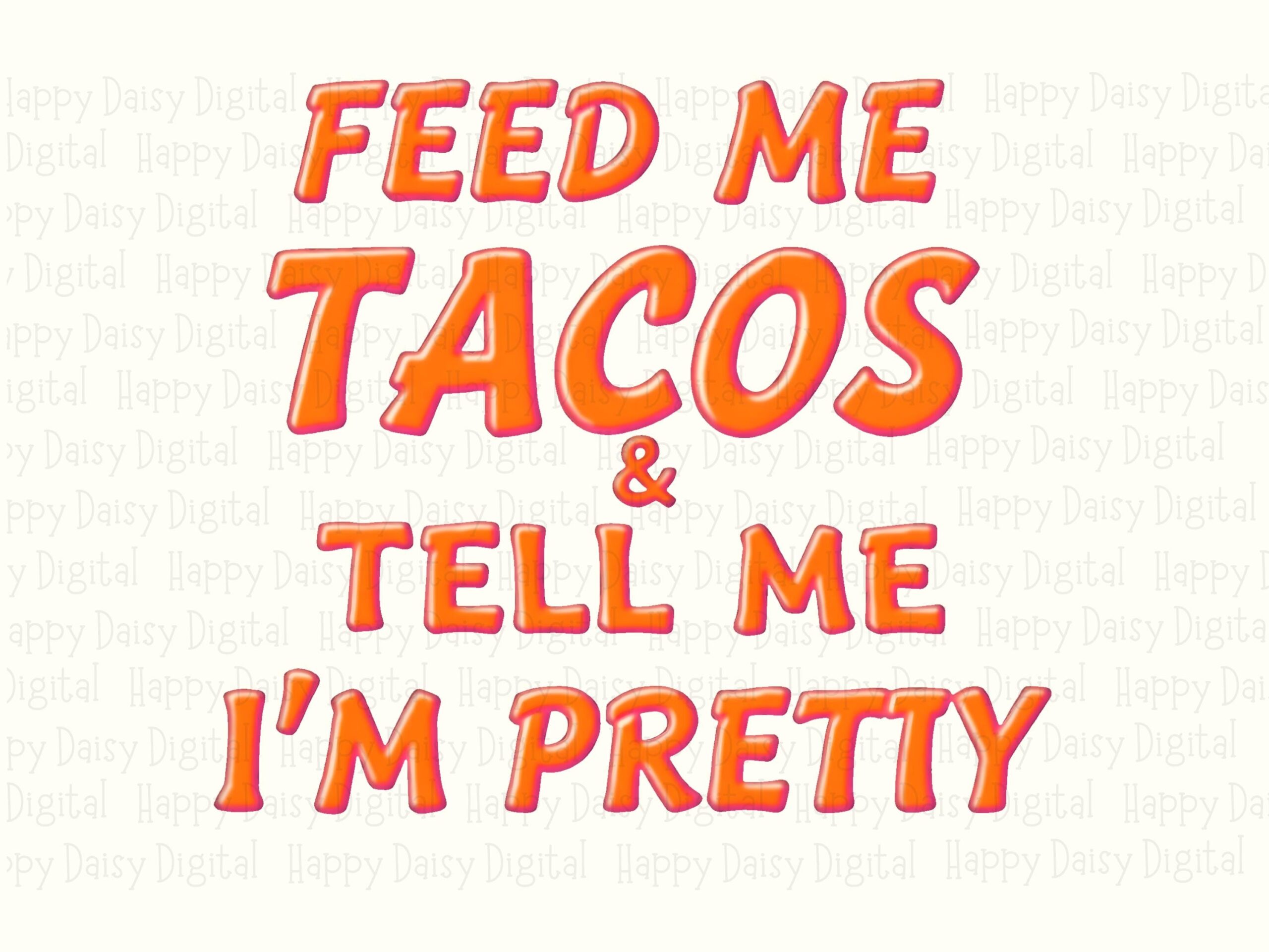 Tacos PNG Design, Funny Food Sublimation File - Bold Orange Outline, Commercial Use, 300 DPI, Clipart - Image 2