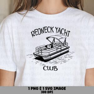 Redneck Yacht, Hand-Drawn Pontoon Clipart | PNG SVG Digital File | 300 dpi, Commercial Use License, POD Sellers