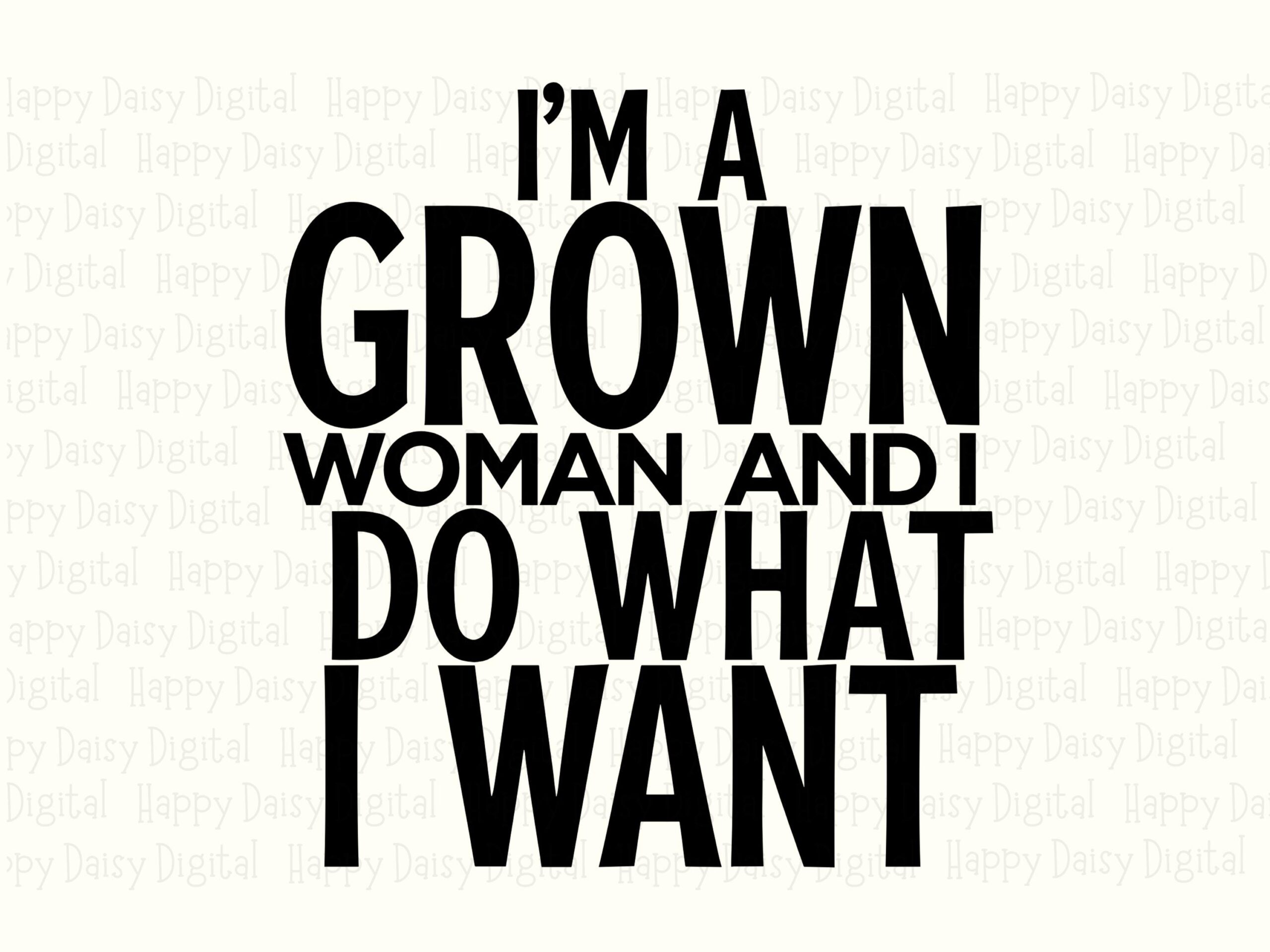 Grown Woman Funny, Attitude Stacked Text PNG, Commercial Use SVG, POD Seller Graphics | 300 dpi Print-Ready - Image 2