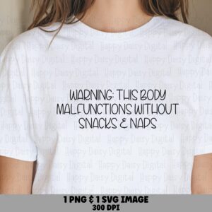 Snacks Naps Funny, Thin Font SVG PNG | Digital 300 DPI, Commercial Use - Sublimation, Cricut Compatible