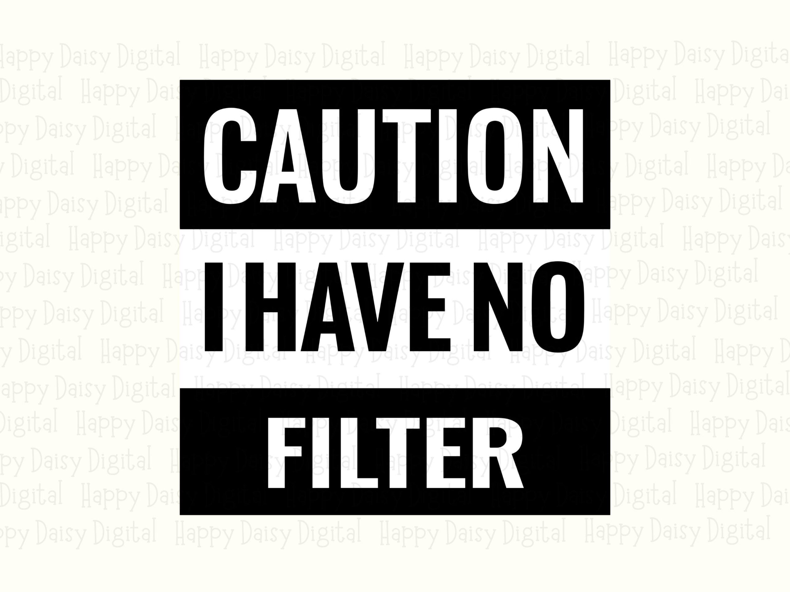 No Filter Block, Caution Label PNG SVG | Sublimation Files | Commercial Use, POD Friendly, 300 dpi - Image 2