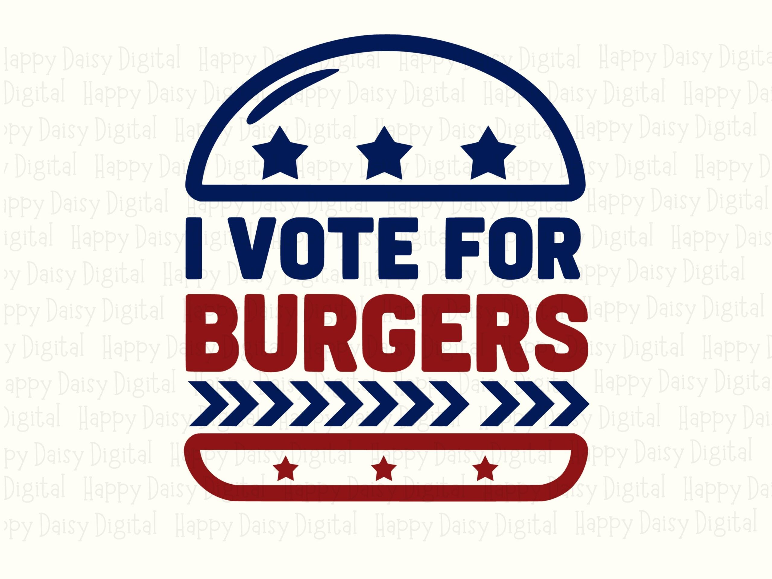 Burgers Png Design, Patriotic Vote Emblem Graphic | Svg Kit, Transparent Background, 300 Dpi, Commercial License - Image 2