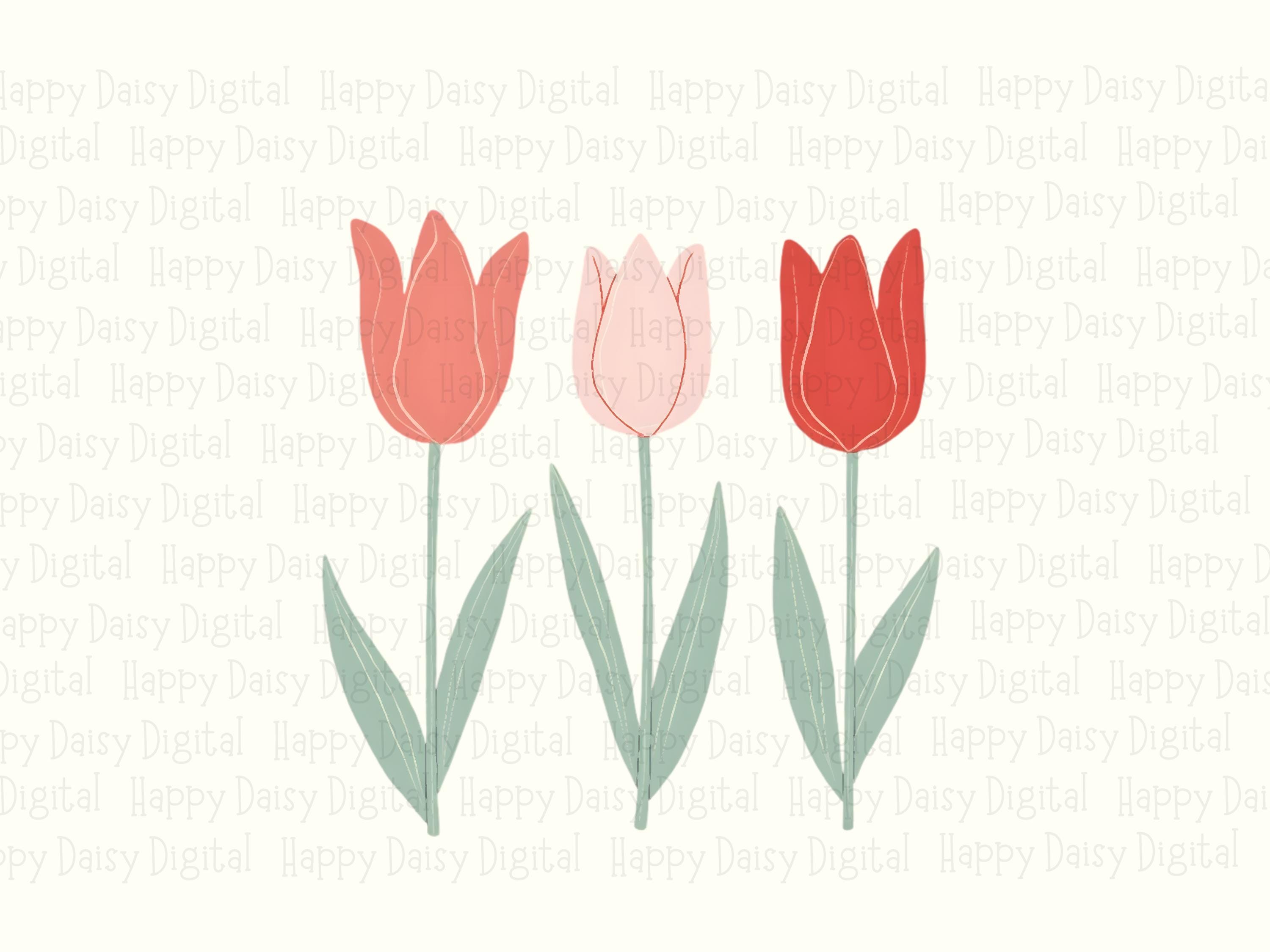 Trio Tulip Garden PNG | Sublimation Commercial Use POD - Image 2
