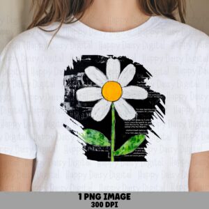 Botanical Study Daisy PNG | Sublimation Commercial Use POD