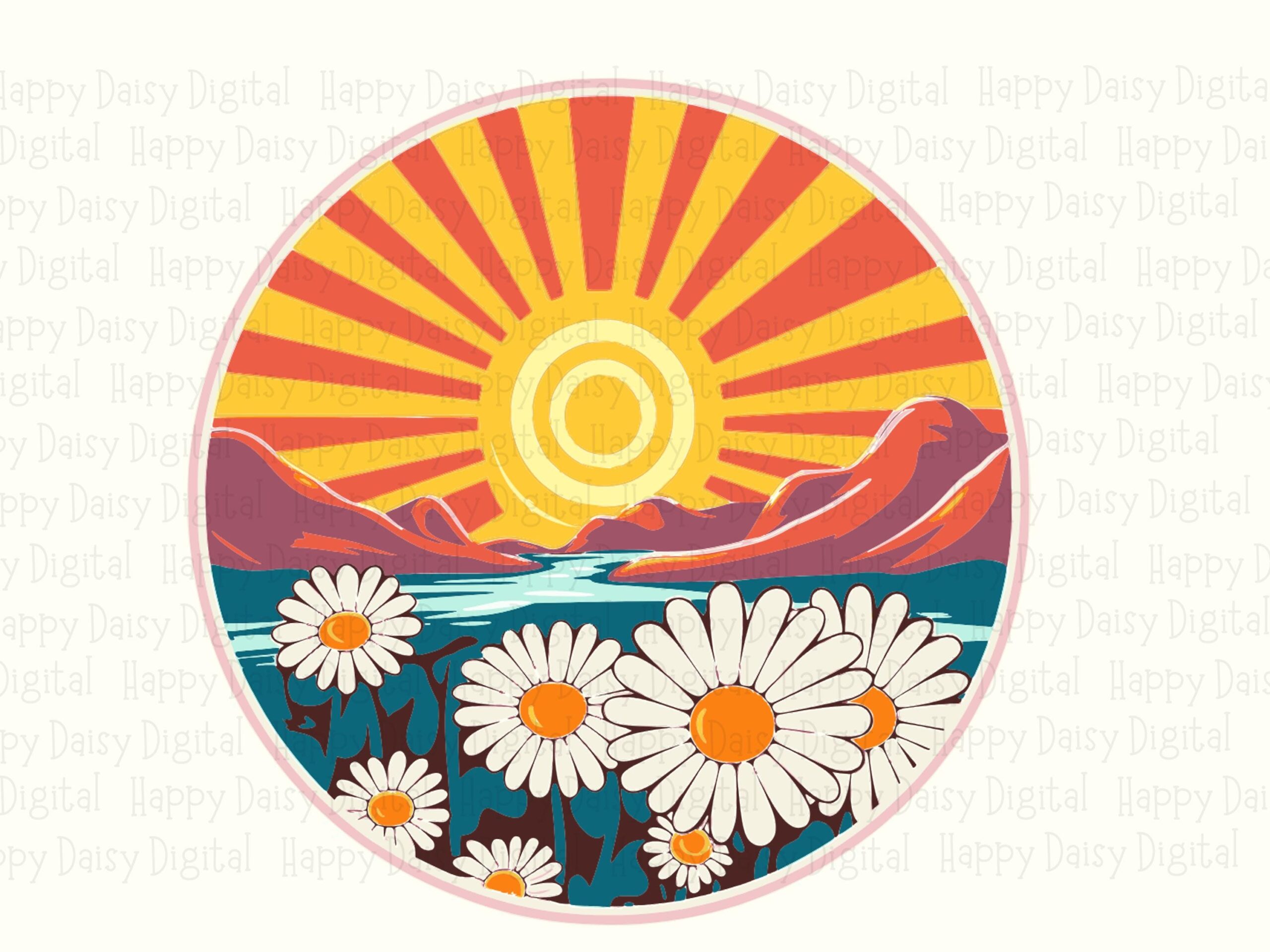Sunset Bloom Horizon PNG SVG | Sublimation Commercial Use POD - Image 2