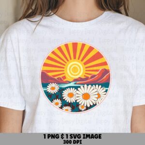 Sunset Bloom Horizon PNG SVG | Sublimation Commercial Use POD