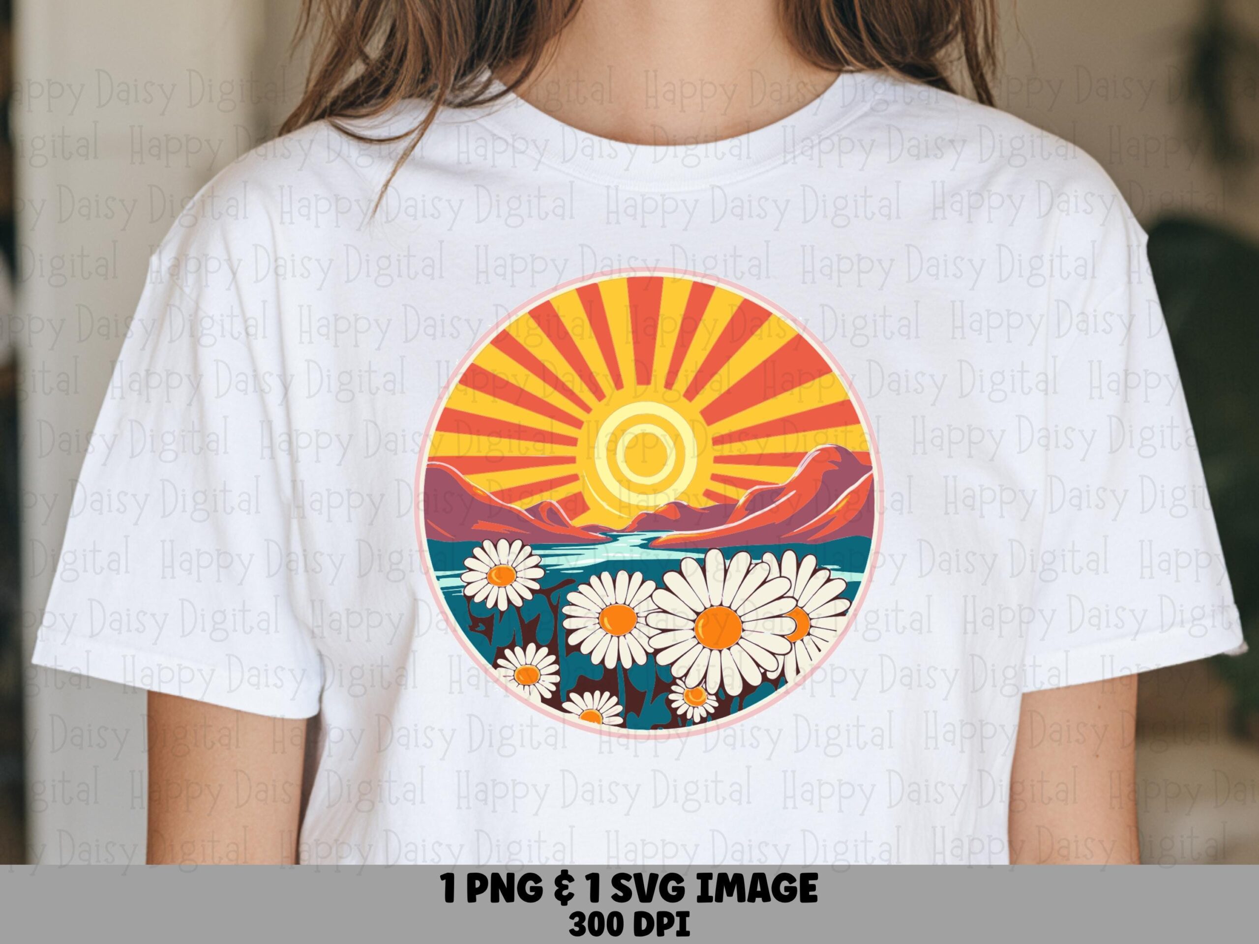 Sunset Bloom Horizon PNG SVG | Sublimation Commercial Use POD