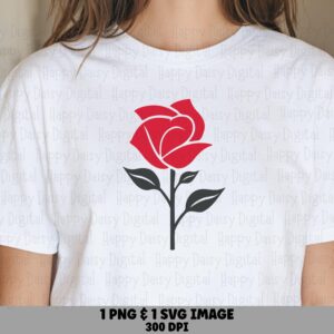 Classic Red Rose PNG SVG | Sublimation Commercial Use POD