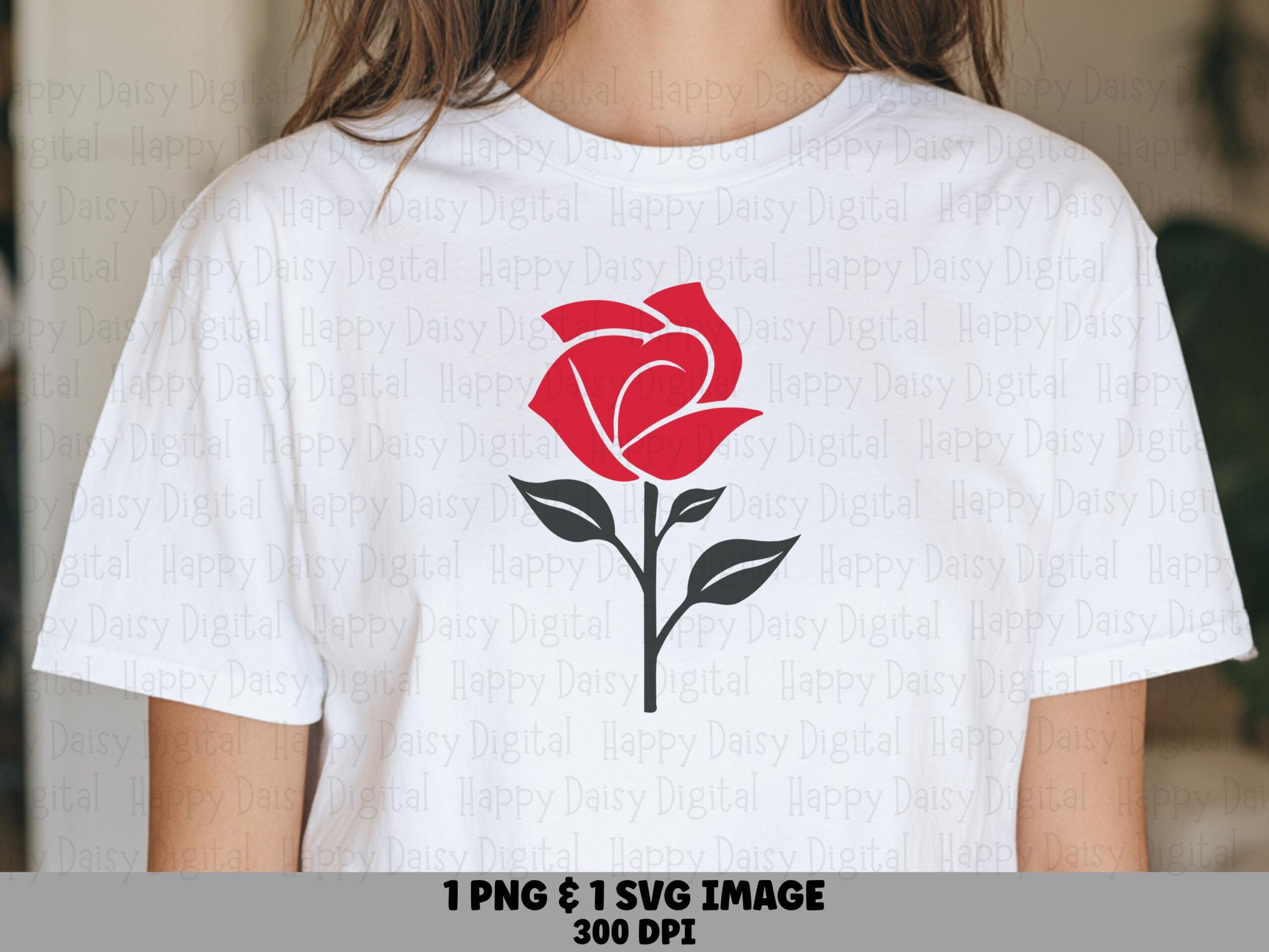 Classic Red Rose PNG SVG | Sublimation Commercial Use POD
