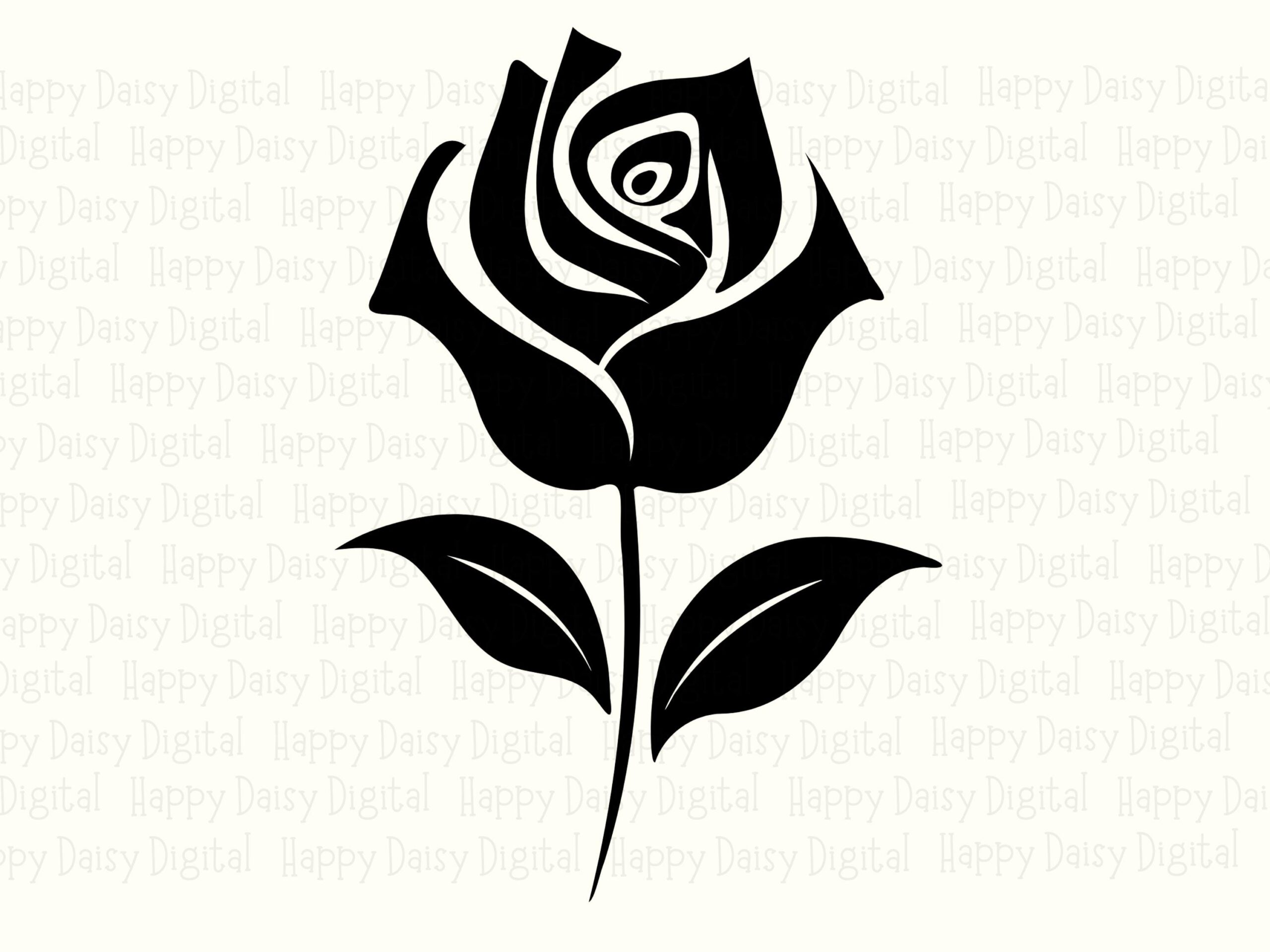 Silhouette Rose Bloom PNG SVG | Sublimation Commercial Use POD - Image 2
