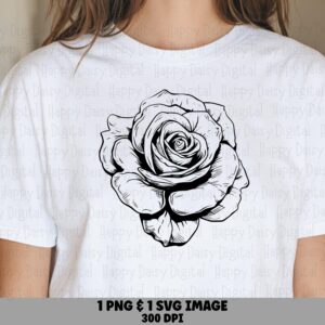 Full Bloom Rose PNG SVG | Sublimation Commercial Use POD