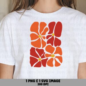 Retro Bloom Block PNG SVG | Sublimation Commercial Use POD