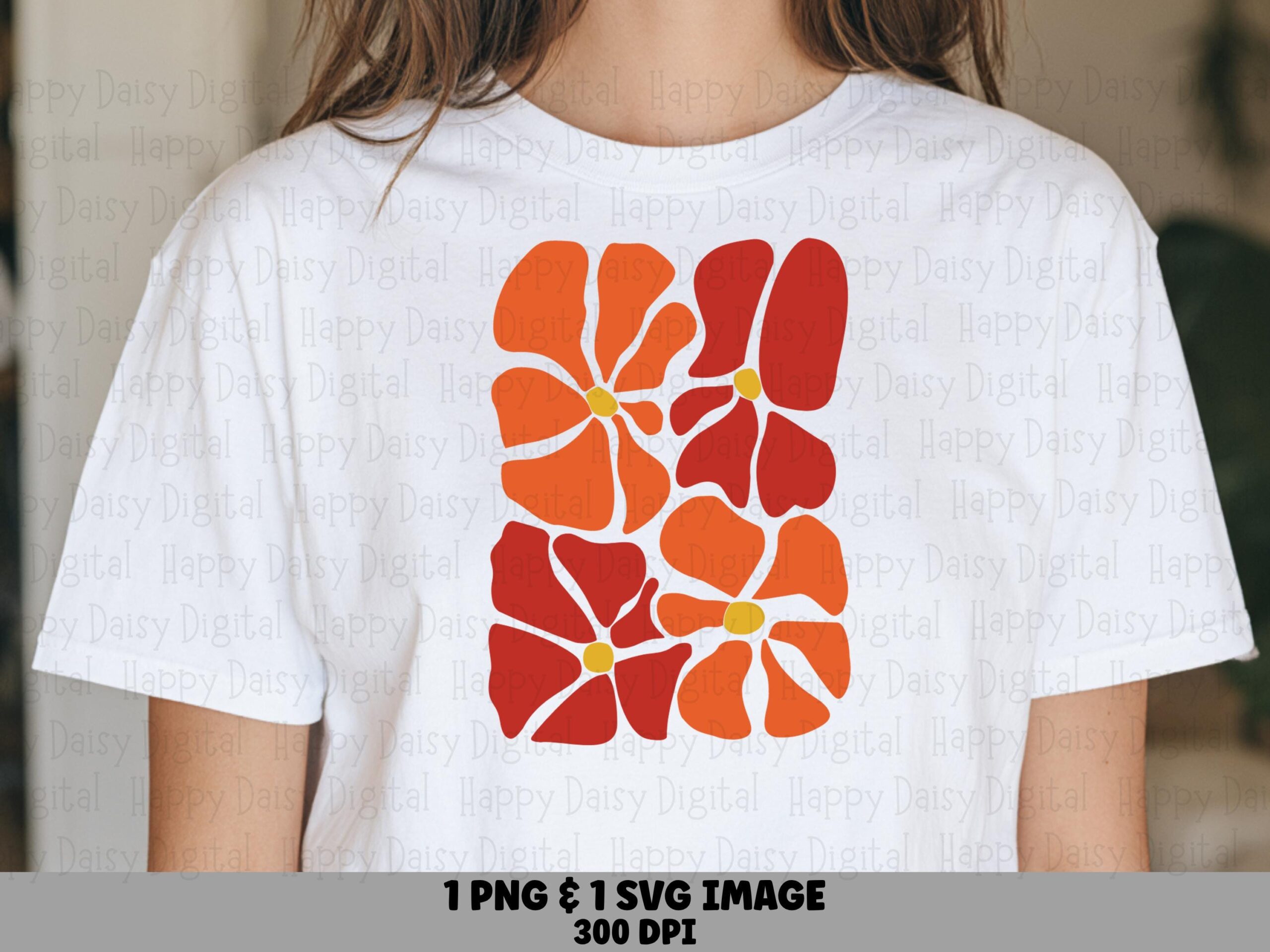 Retro Bloom Block PNG SVG | Sublimation Commercial Use POD