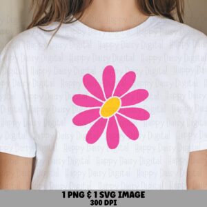 Pink Daisy Pop PNG SVG | Sublimation Commercial Use POD