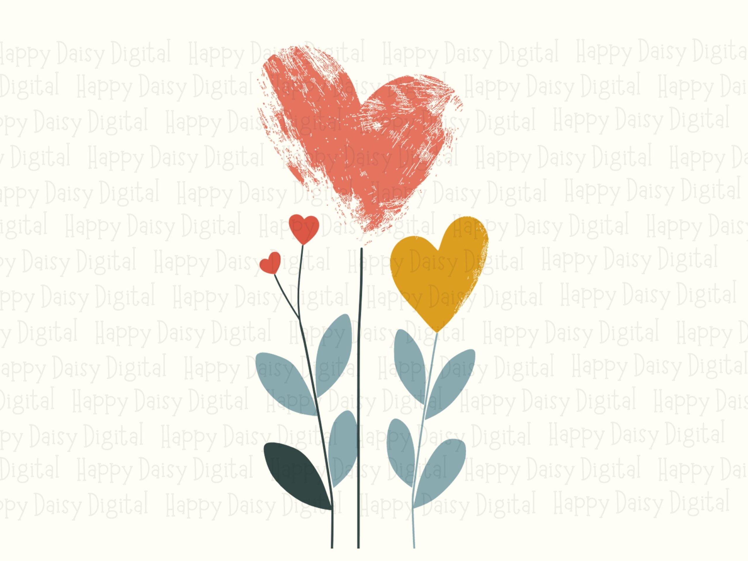 Blooming Hearts Plant PNG SVG | Sublimation Commercial Use POD - Image 2