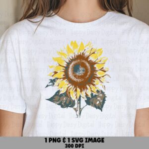 Classic Sunflower Bloom PNG SVG | Sublimation Commercial Use POD