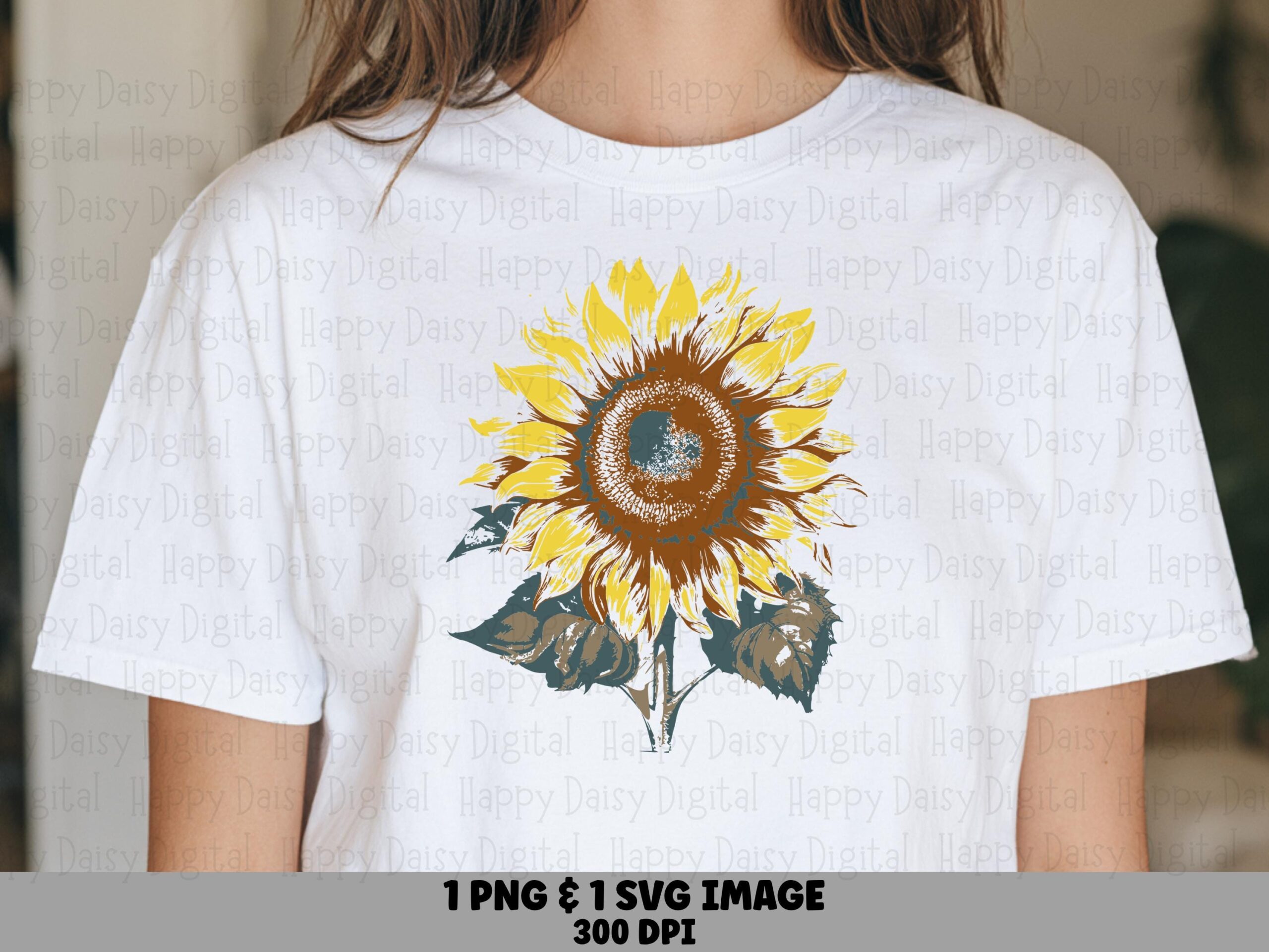 Classic Sunflower Bloom PNG SVG | Sublimation Commercial Use POD