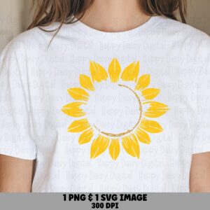 Crescent Moon Sunflower PNG SVG | Sublimation Commercial Use POD