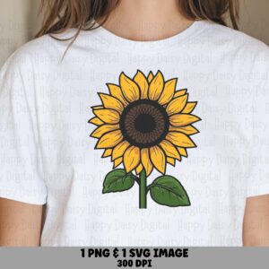 Bright Bold Sunflower PNG SVG | Sublimation Commercial Use POD