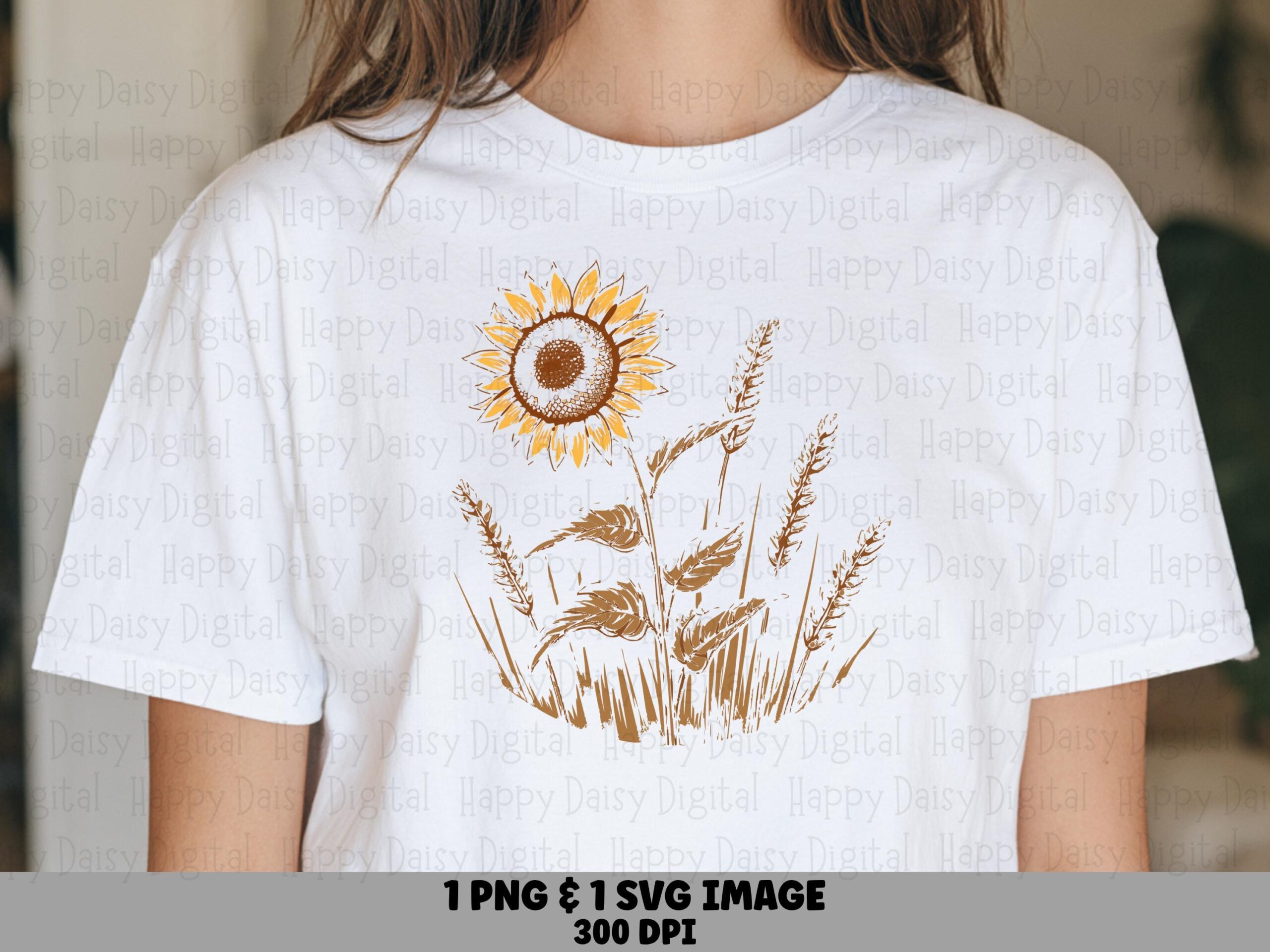 Sunflower and Wheat Field PNG SVG | Sublimation Commercial Use POD