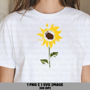 Simple Sunflower Stem PNG SVG | Sublimation Commercial Use POD
