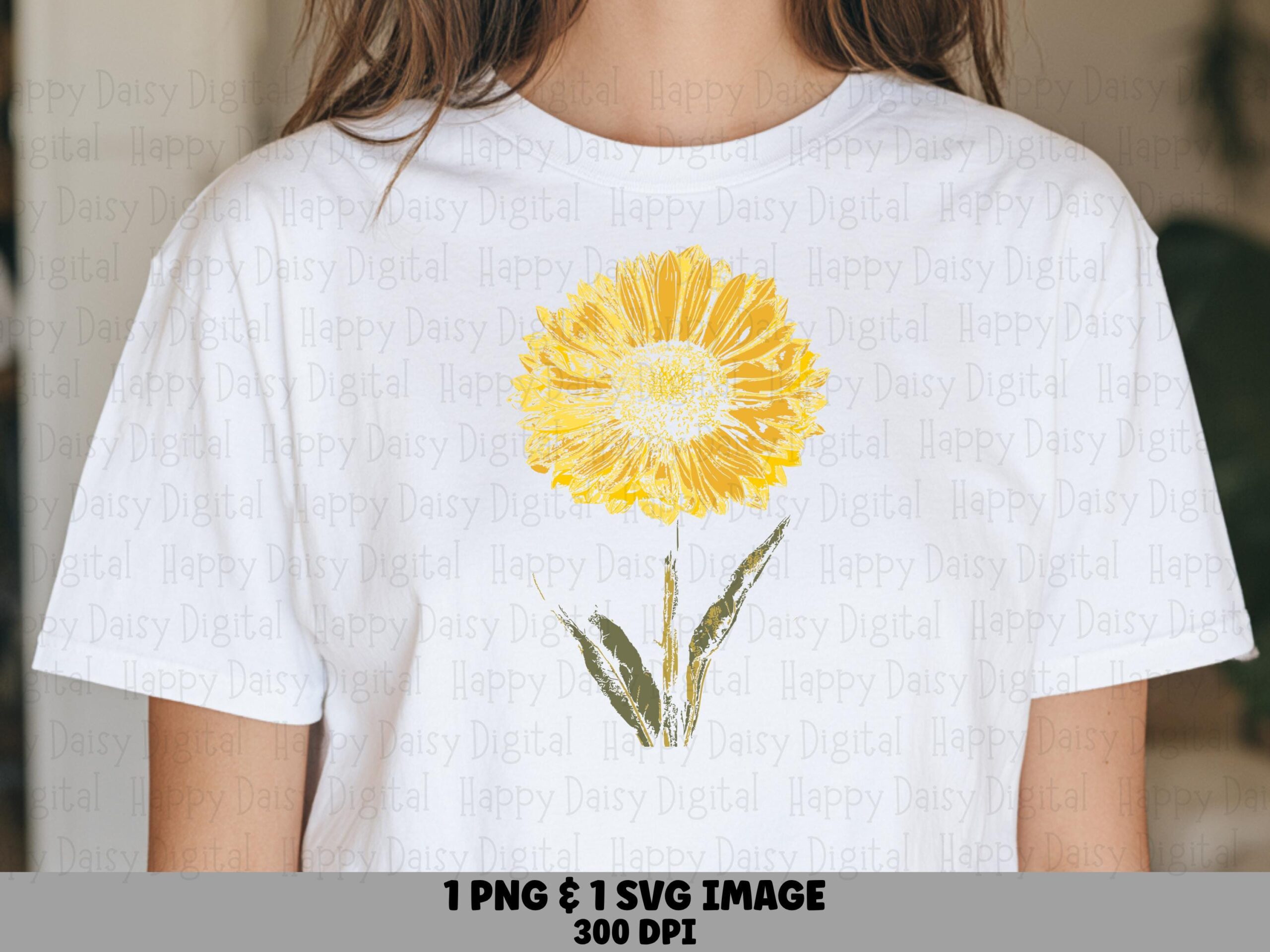 Rustic Sketch Sunflower PNG SVG | Sublimation Commercial Use POD