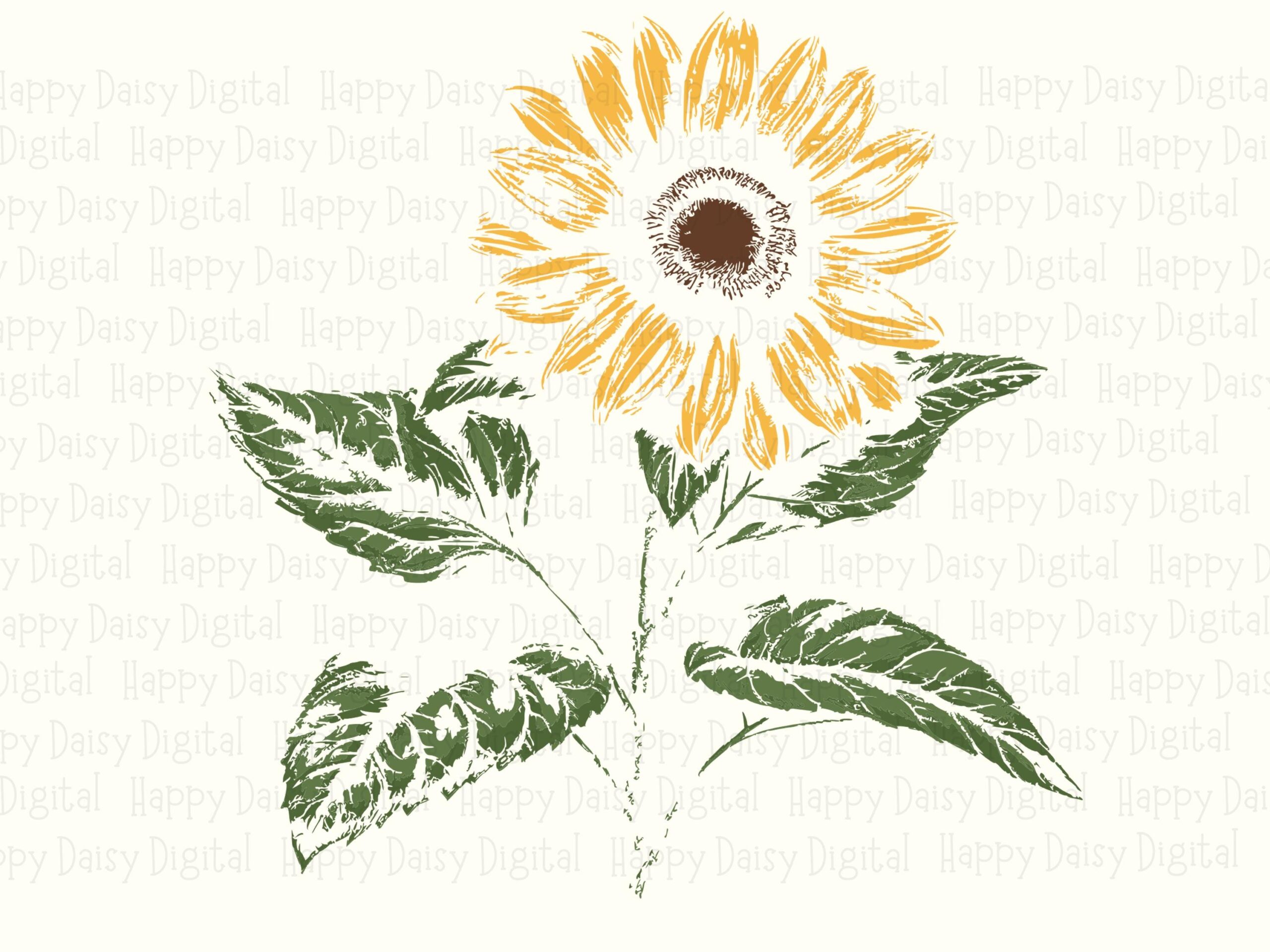 Farmhouse Sunflower Sketch PNG SVG | Sublimation Commercial Use POD - Image 2