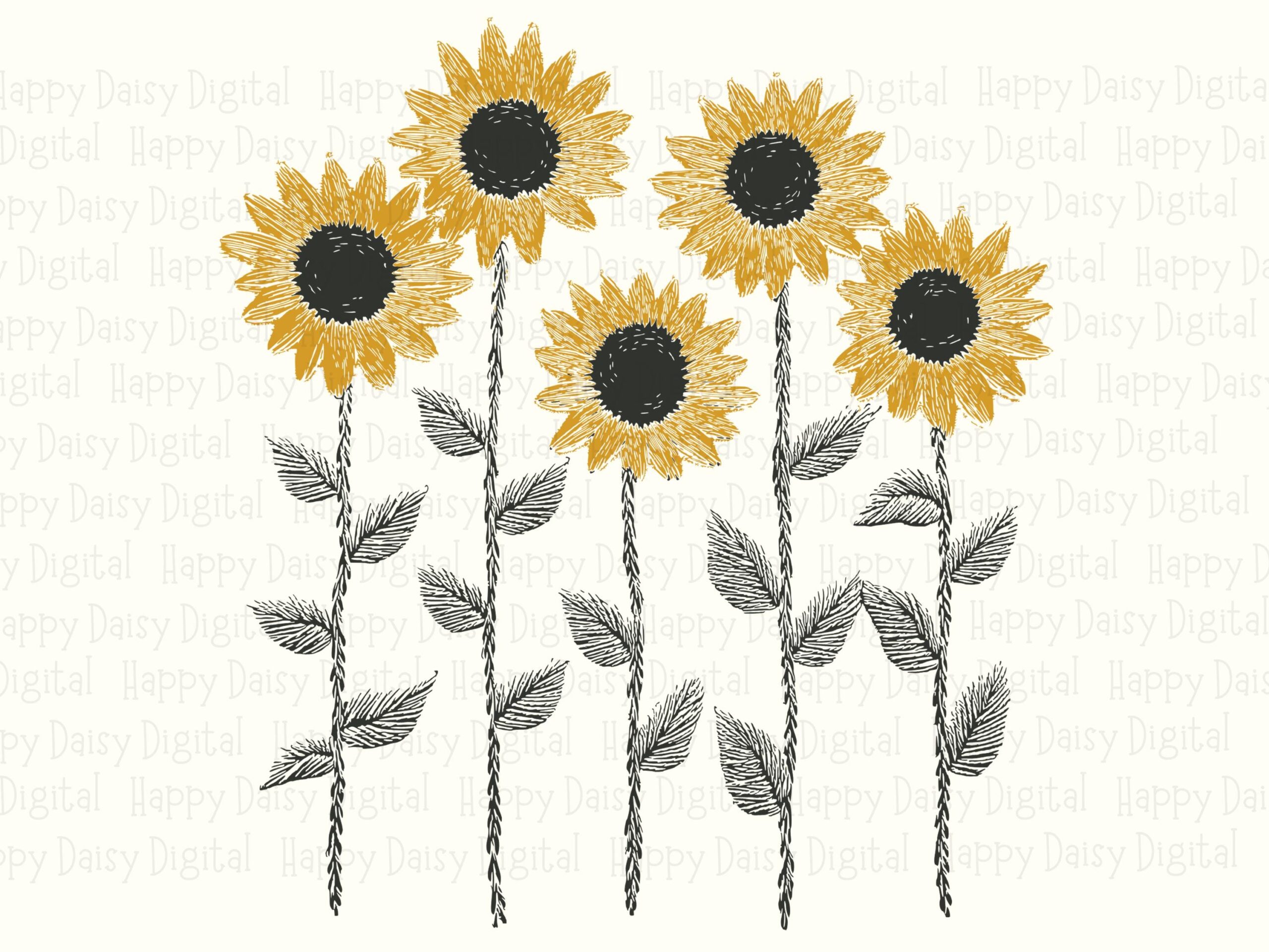 Sunflower Field Bouquet PNG SVG | Sublimation Commercial Use POD - Image 2