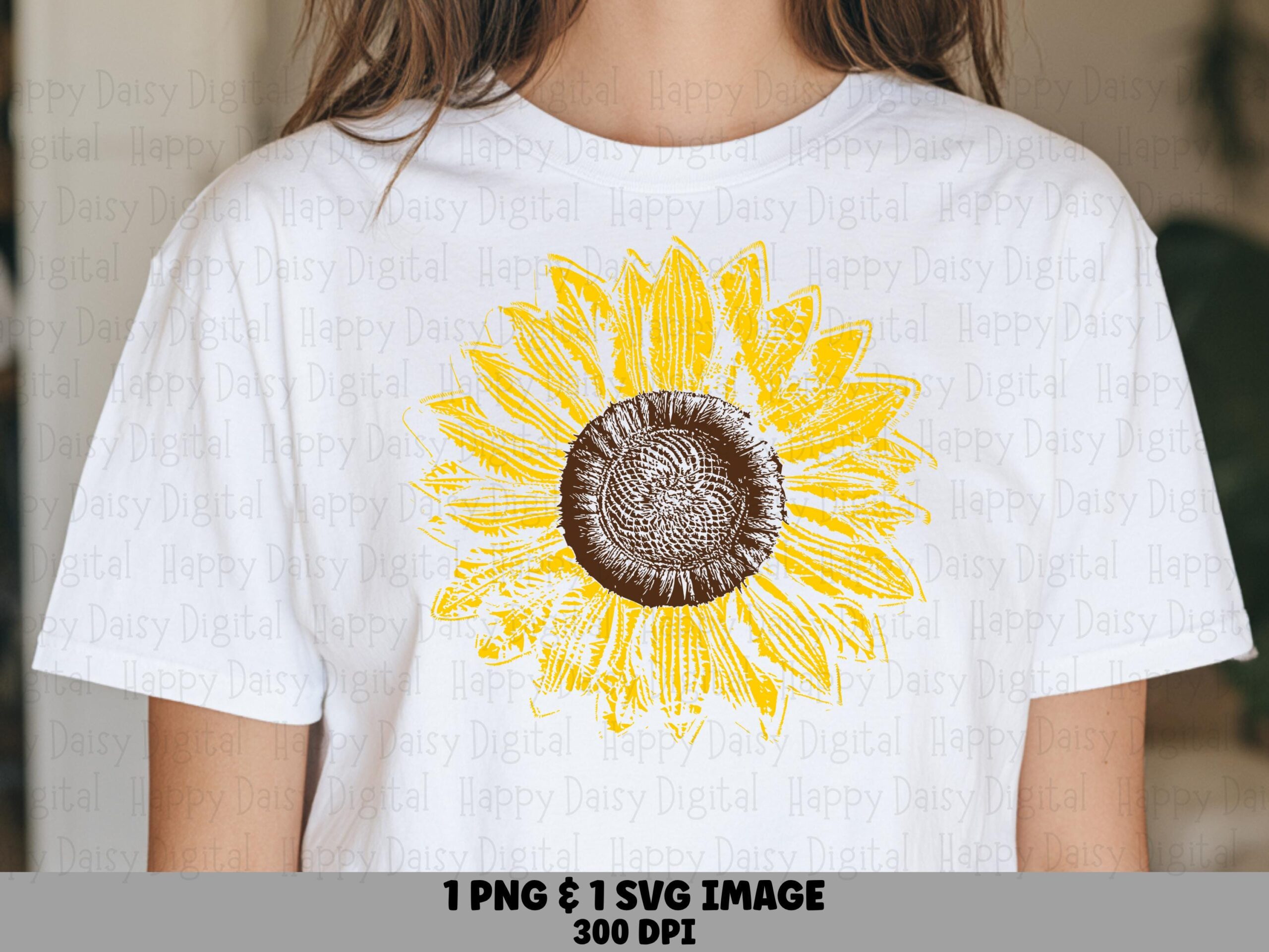 Vintage Botanical Sunflower PNG SVG | Sublimation Commercial Use POD