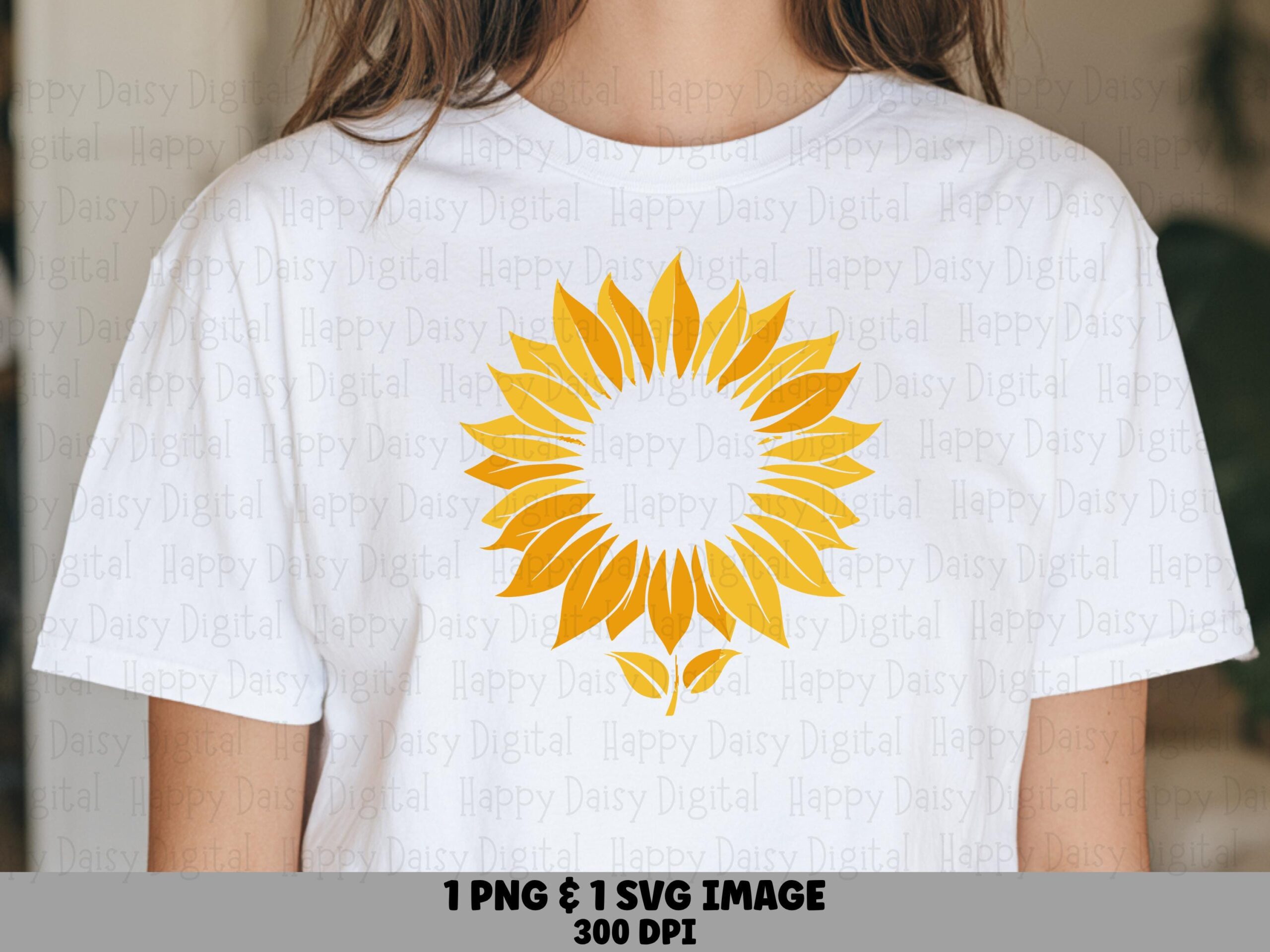 Sunset Grunge Sunflower PNG SVG | Sublimation Commercial Use POD