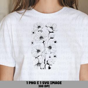 Poppy Branch PNG SVG | Sublimation Commercial Use POD