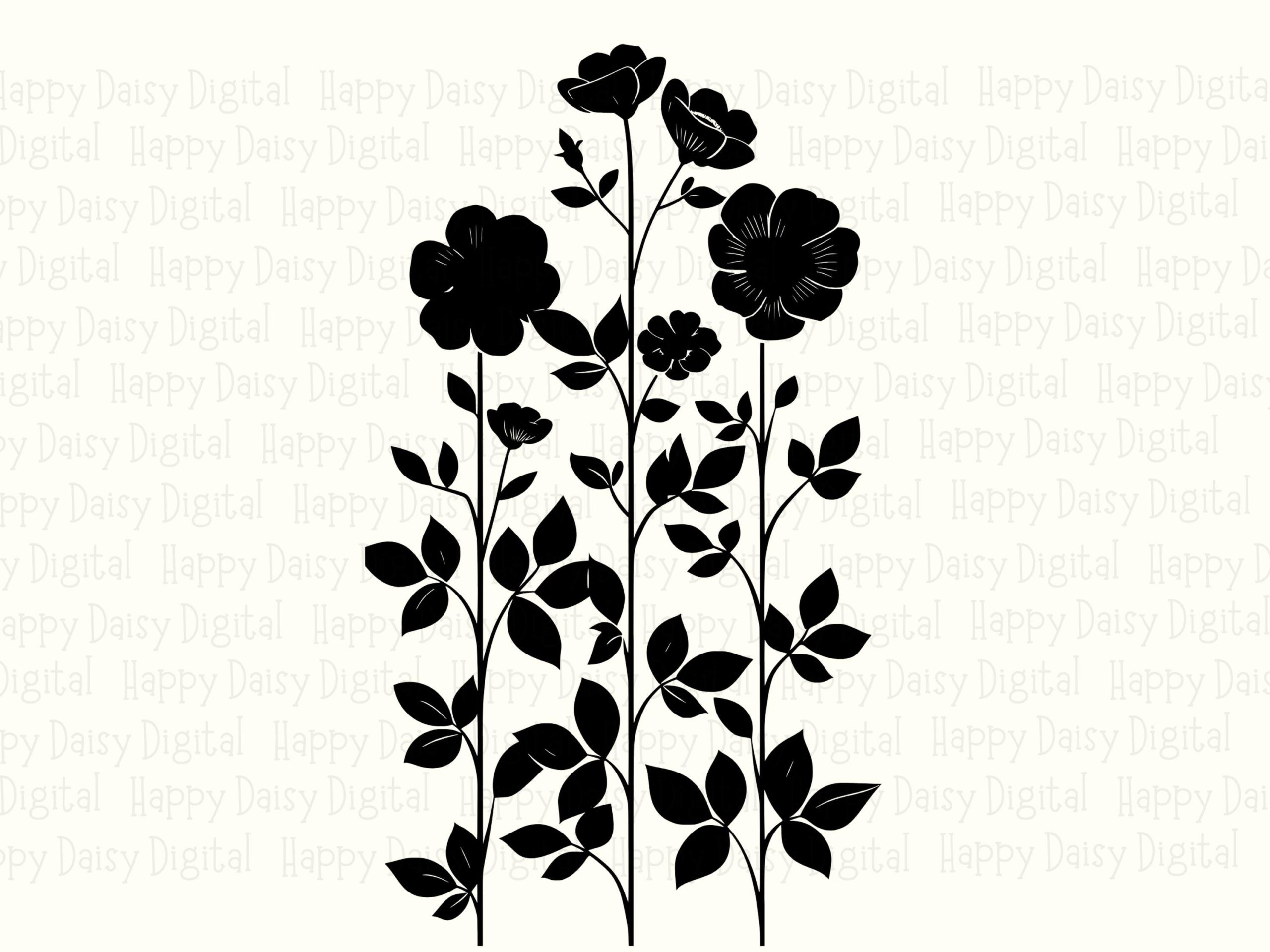 Silhouette Bouquet PNG SVG | Sublimation Commercial Use POD - Image 2