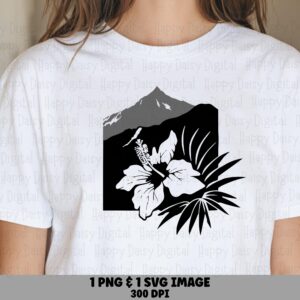 Tropical Bloom Scene PNG SVG | Sublimation Commercial Use POD