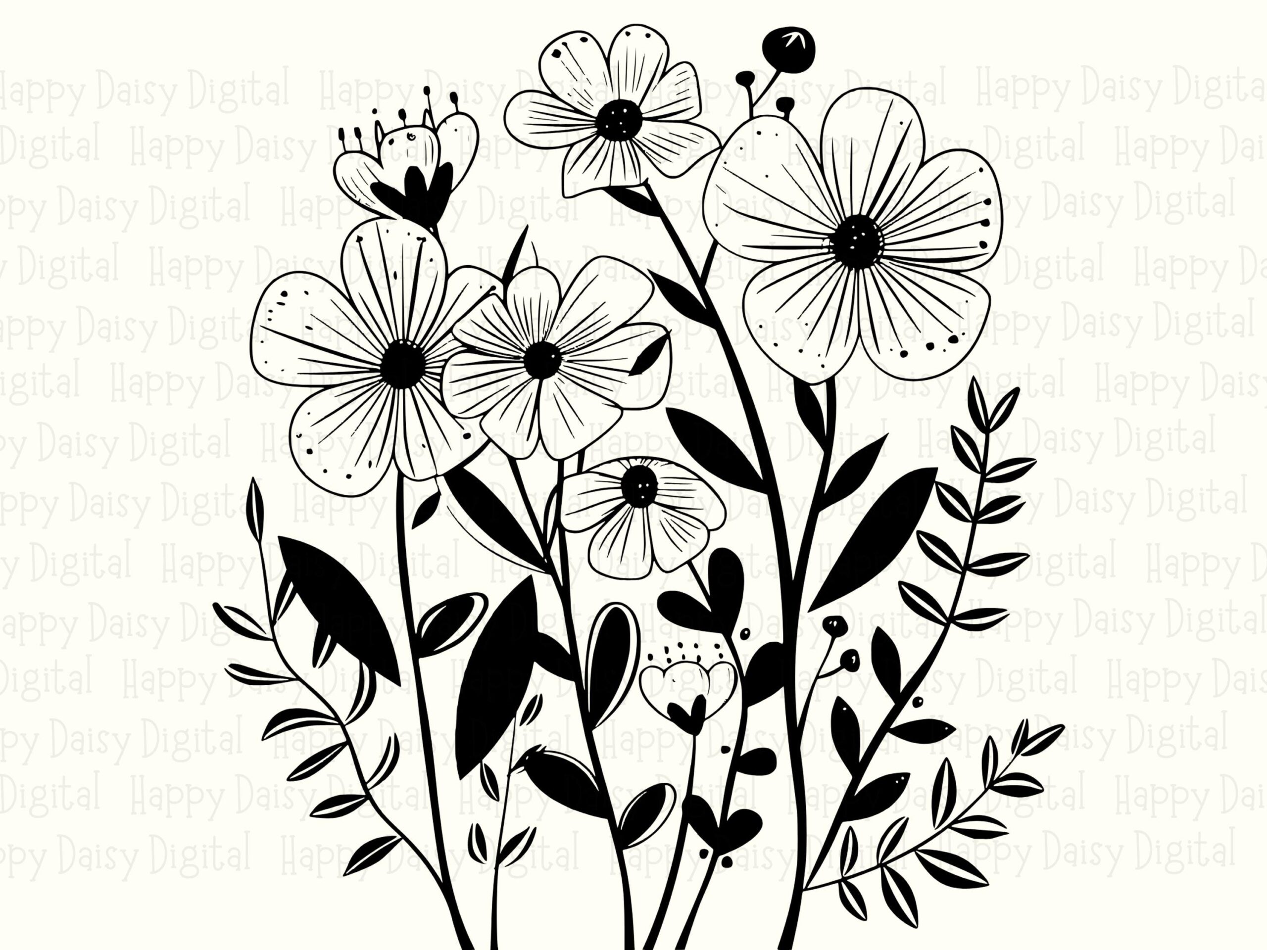Meadow Bouquet PNG SVG | Sublimation Commercial Use POD - Image 2