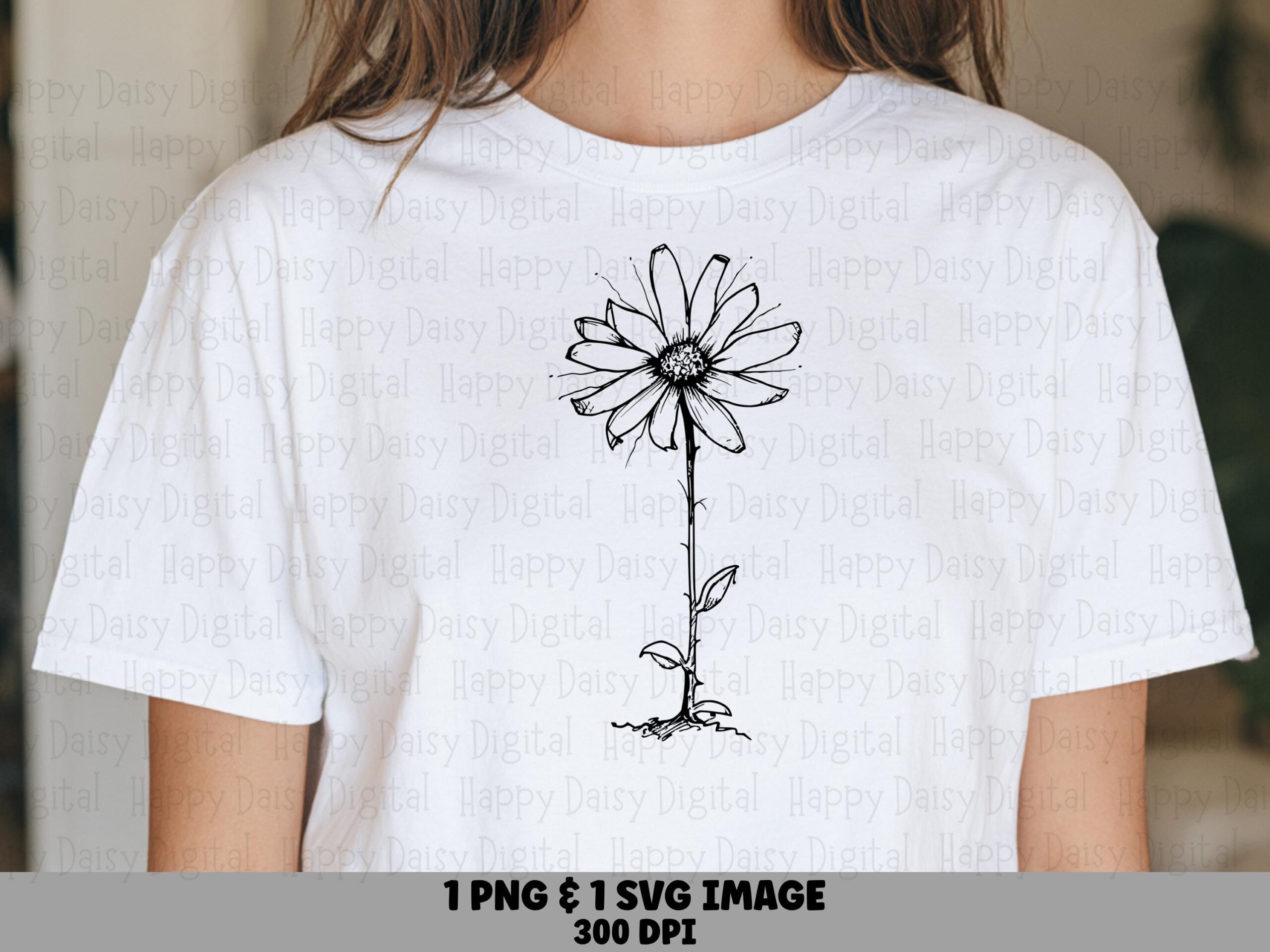 Rooted Daisy PNG SVG | Sublimation Commercial Use POD