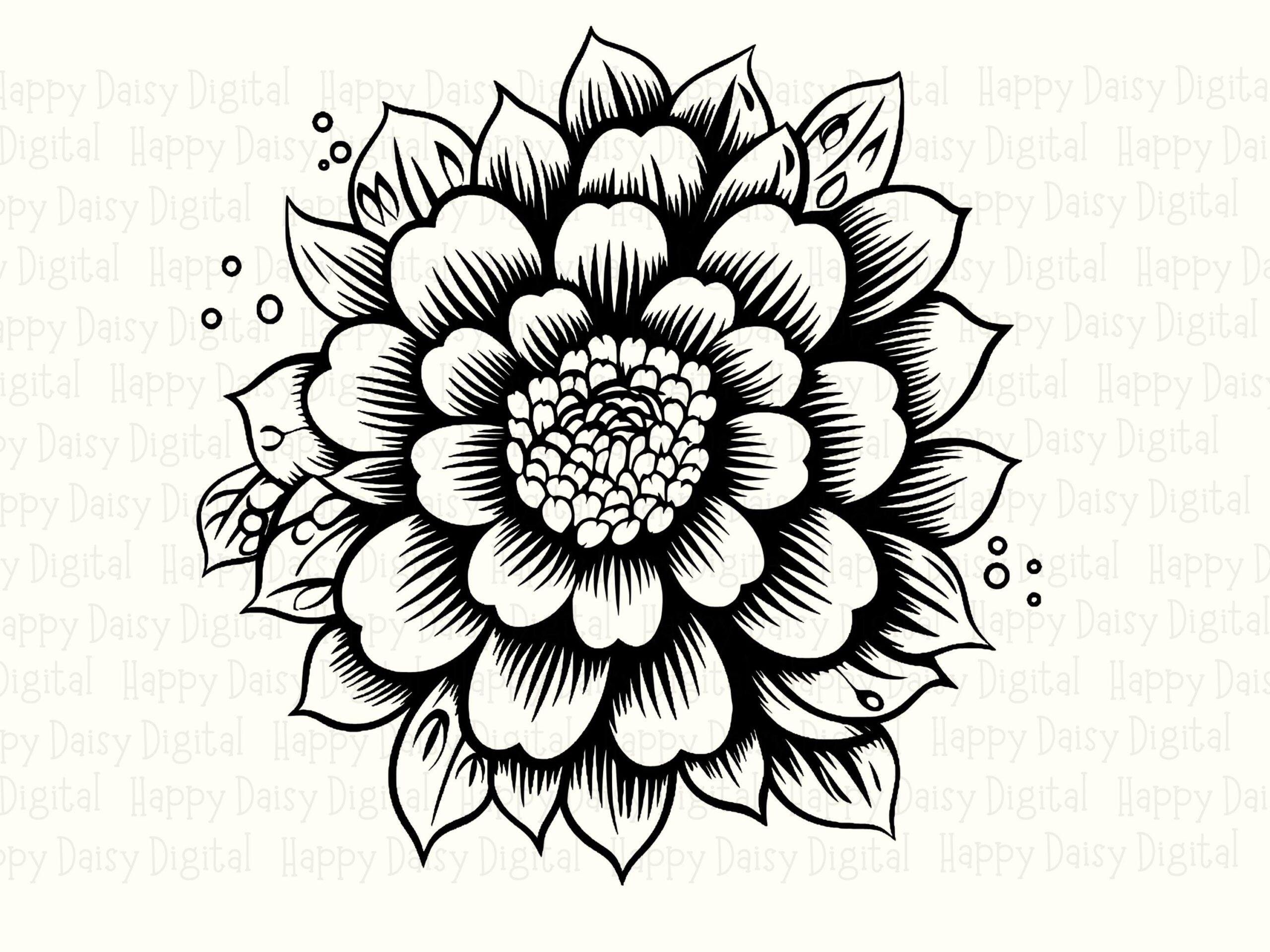 Mandala Dahlia PNG SVG | Sublimation Commercial Use POD - Image 2
