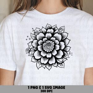 Mandala Dahlia PNG SVG | Sublimation Commercial Use POD
