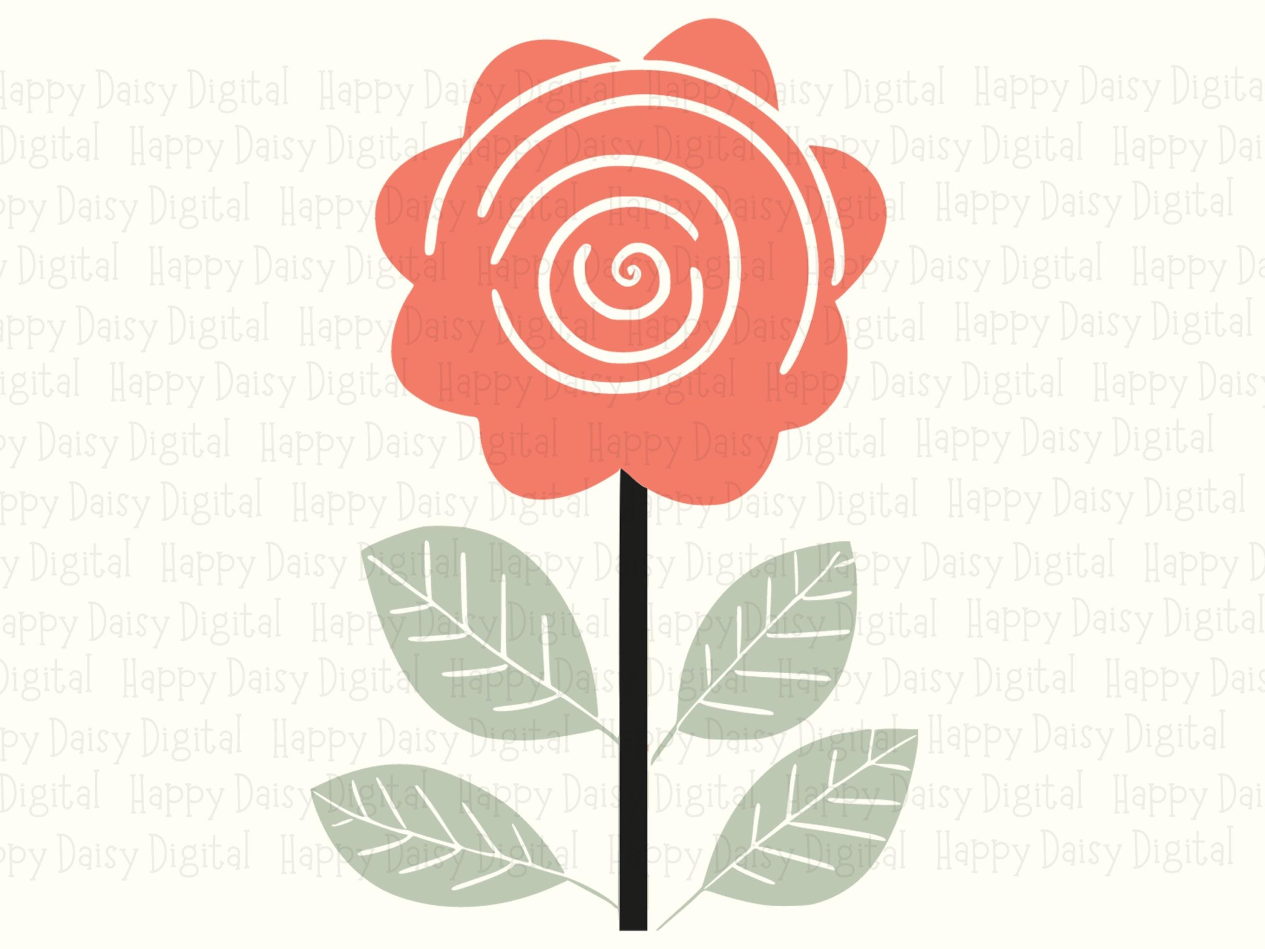 Coral Rose Flat PNG SVG | Sublimation Commercial Use POD - Image 2