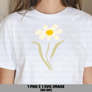 Simple Daisy Flat PNG SVG | Sublimation Commercial Use POD