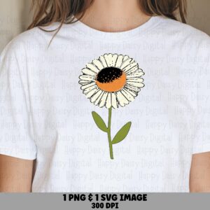 Vintage Daisy Retro PNG SVG | Sublimation Commercial Use POD