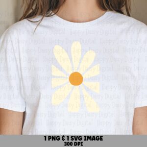 Pale Daisy Minimal PNG SVG | Sublimation Commercial Use POD