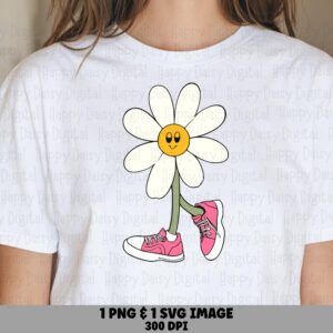 Walking Daisy Buddy PNG SVG | Sublimation Commercial Use POD