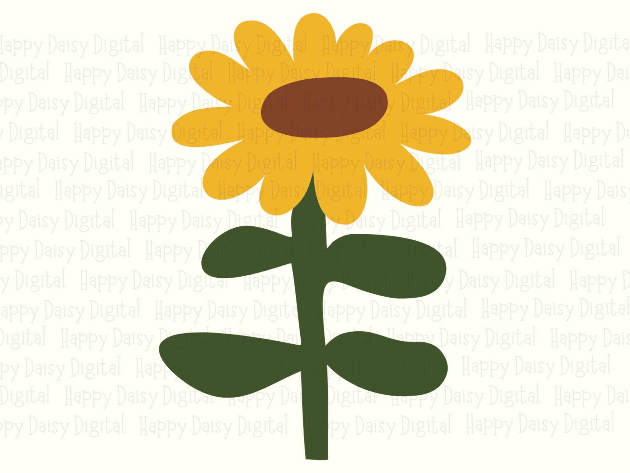 Simple Sunflower Flat PNG SVG | Sublimation Commercial Use POD - Image 2